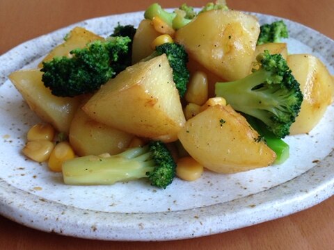 じゃがいもとブロッコリーとコーンのバター醤油炒め レシピ 作り方 By ちーたまちー 楽天レシピ